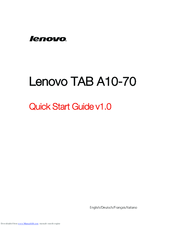 Lenovo A10-70 Quick Start Manual