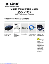 D-Link DVG-7111S Quick Installation Manual