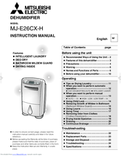 Mitsubishi Electric MJ-E26CX-H Instruction Manual