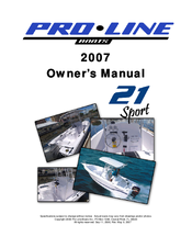 Pro-Line Boats 200721 Sport Owner's Manual