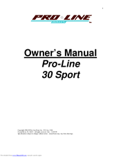 Pro-Line Boats 2000 30 Sport Owner's Manual