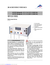 3B SCIENTIFIC PHYSICS 1002776 Instruction Sheet