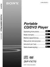 Sony DVP-FX770 Operating Instructions Manual