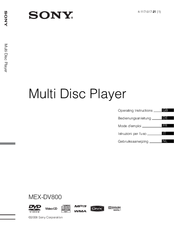 Sony MEX-DV800 Operating Instructions Manual