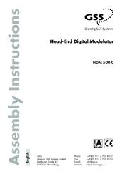 Gss HDM 500 C Assembly Instructions Manual