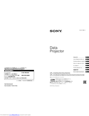 Sony VPL-EX250 Quick Reference Manual