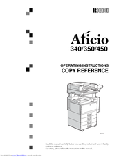 Ricoh Aficio 450 Operating Instructions Manual