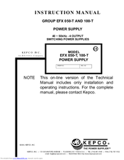 KEPCO EFX 050-T Instruction Manual