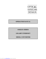 Optical Systems OSD2151 SERIES Operator's Manual