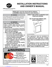American Hearth ADVLL27FP92P-1 Installation Instructions And Owner's Manual