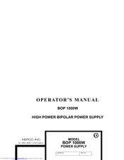 KEPCO BOP 1000W Operator's Manual