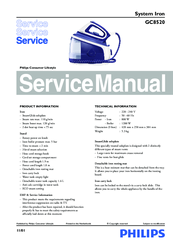 Philips ComfortCare GC8520 Service Manual