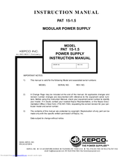 KEPCO 5 Instruction Manual