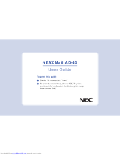 NEC NEAXMail AD-40 User Manual