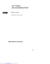 Digital Equipment LG plus Series Operator's Manual