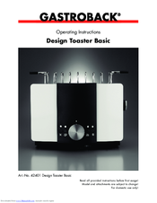Gastroback 42401 Operating Instructions Manual