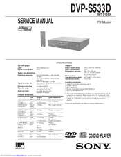 Sony DVP-S533D - Cd/dvd Player Service Manual