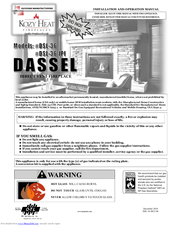 kozy heat Dassel DSL-36-IPI Installation And Operation Manual