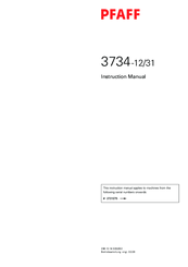 Pfaff 3734-31 Instruction Manual