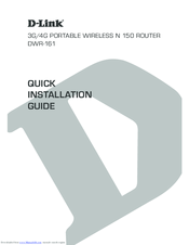 D-Link DWR-161 Quick Installation Manual