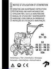 Pilote 88 PB25 Operating And Maintenance Instructions Manual