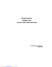 Conrad-Johnson Premier Four Owner's Manual