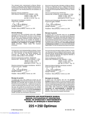Mercury 225 OptiMax Operation And Maintenance Manual