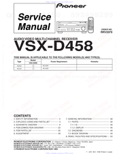 Pioneer VSX-D458 Service Manual