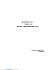 Conrad-johnson design PREMIER SIX Owner's Manual