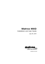 Matrox MXO Installation And User Manual