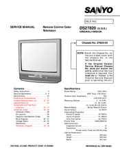Sanyo DS27820 Service Manual