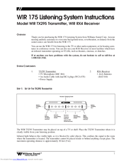 Williams Sound WIR RX4 Instructions