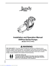 Jandy HHPlus Series Installation And Operation Manual