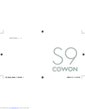 Cowon S9 Quick Manual