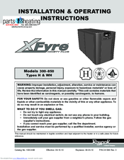 Parts4Heating H 300 Series Installation & Operating Instructions Manual