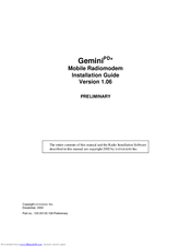 Dataradio Gemini/PD+ Installation Manual