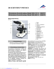 3B SCIENTIFIC PHYSICS 300 1003272 Instruction Manual