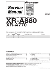 Pioneer XR-A770/YPWXJ Service Manual