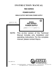 KEPCO RBX SERIES Instruction Manual
