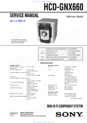 Sony HCD-GNX660 Servise Manual