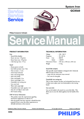 Philips ComfortCare GC8560 Service Manual