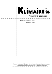 Klimaire KSIB024-H2161 Owner's Manual