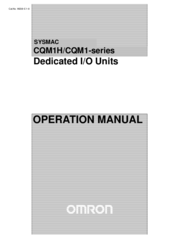 Omron CQM1H - 08-2005 Operation Manual