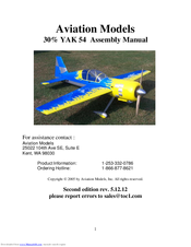 Aviation Models 30% YAK 54 Assembly Manual