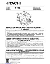 Hitachi C 7BD Instruction Manual And Safety Instructions