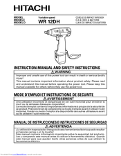 Hitachi WR 12DH Instruction Manual And Safety Instructions