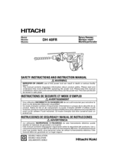Hitachi DH 40FR Instruction Manual And Safety Instructions