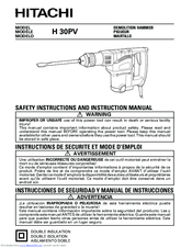 Hitachi H 30PV Safety Instructions And Instruction Manual