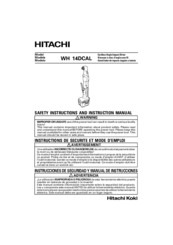Hitachi WH 14DCAL Safety Instructions And Instruction Manual