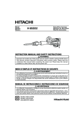 Hitachi H 65SD2 Safety Instructions And Instruction Manual